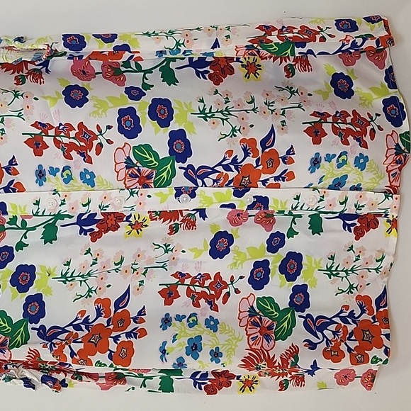 Boden Flame Scarlet Diamond Terrace Alicia Red and Pink Floral Blouse Size 8 - Picture 4 of 16